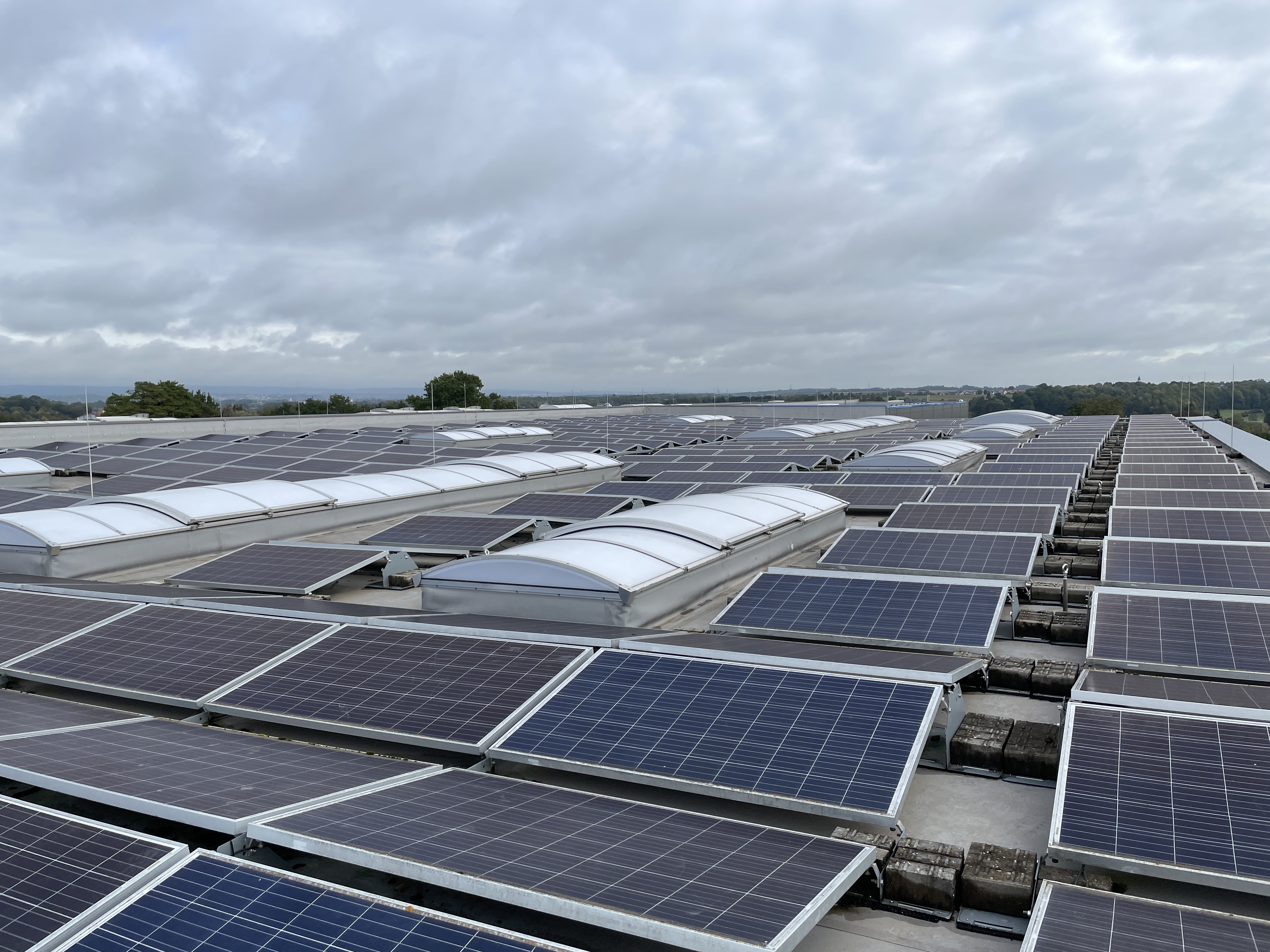 Solarmodul Reiningung Flachdach geständert bei Erwin Halder